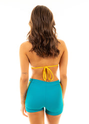 Bella Swim Shorts - Turquoise/Yellow