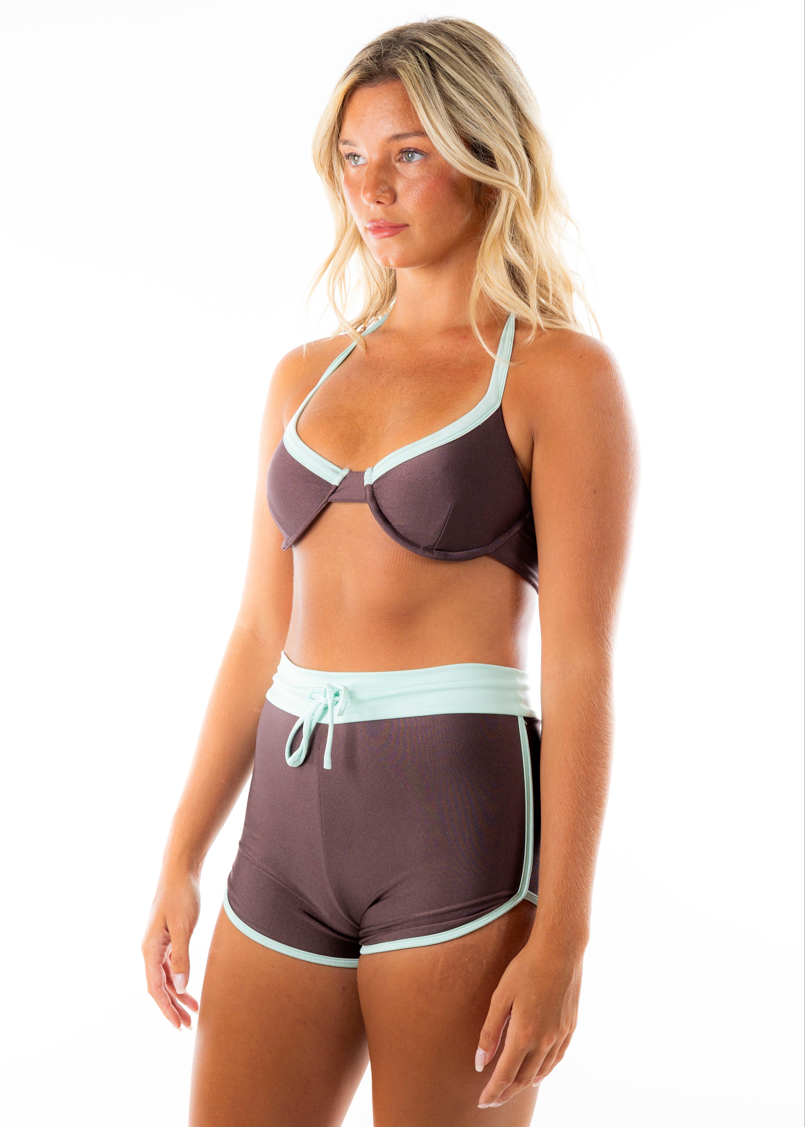 Ziggy Swim Shorts - Espresso/Teal