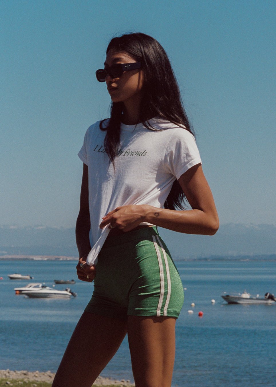 Bella Swim Shorts - Green/Cream