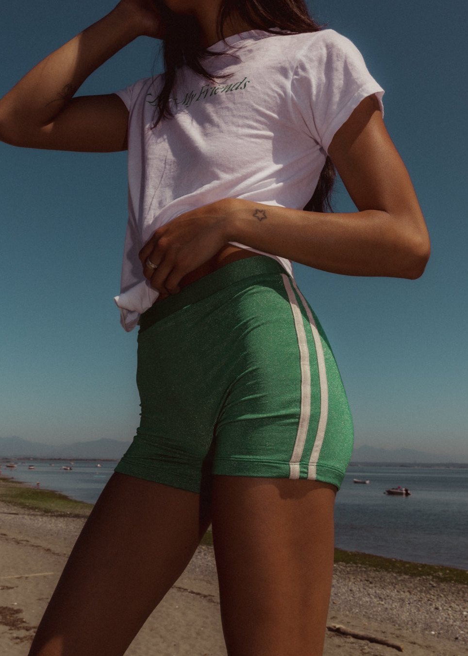 Bella Swim Shorts - Green/Cream