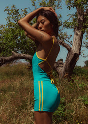 Bella Swim Shorts - Turquoise/Yellow